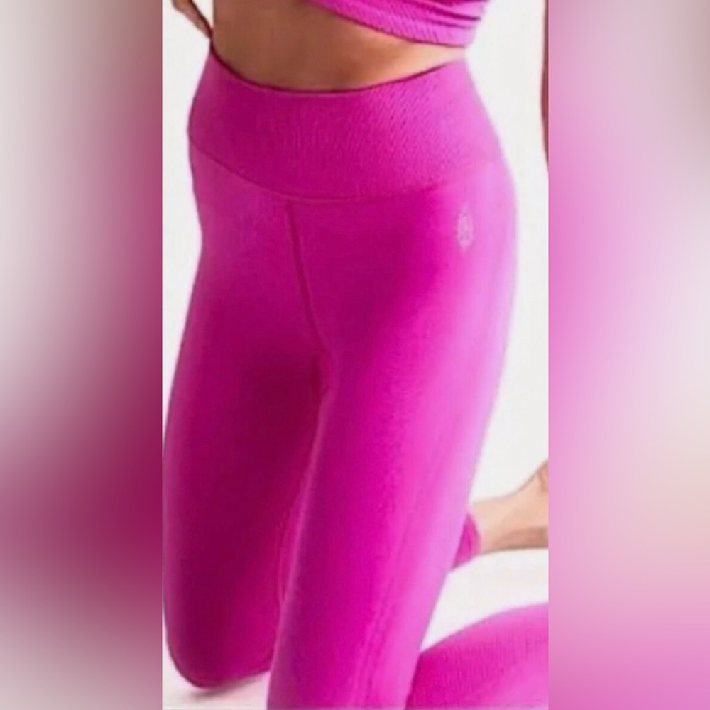 FP Movement by Free People Free Throw Ribbed Leggings in Magenta Disco, Size M